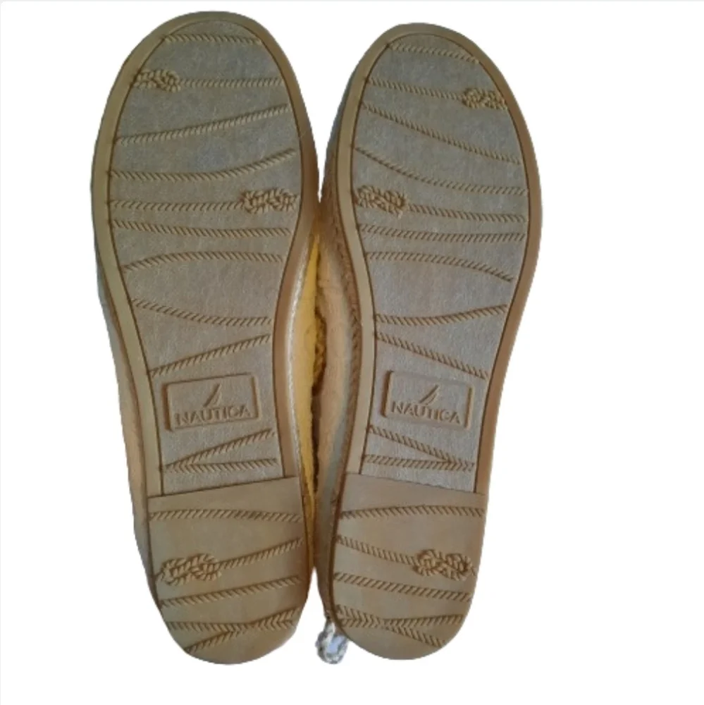 Nautica Womens Rudder Crochet White Canvas Slip On Espadrilles Flats